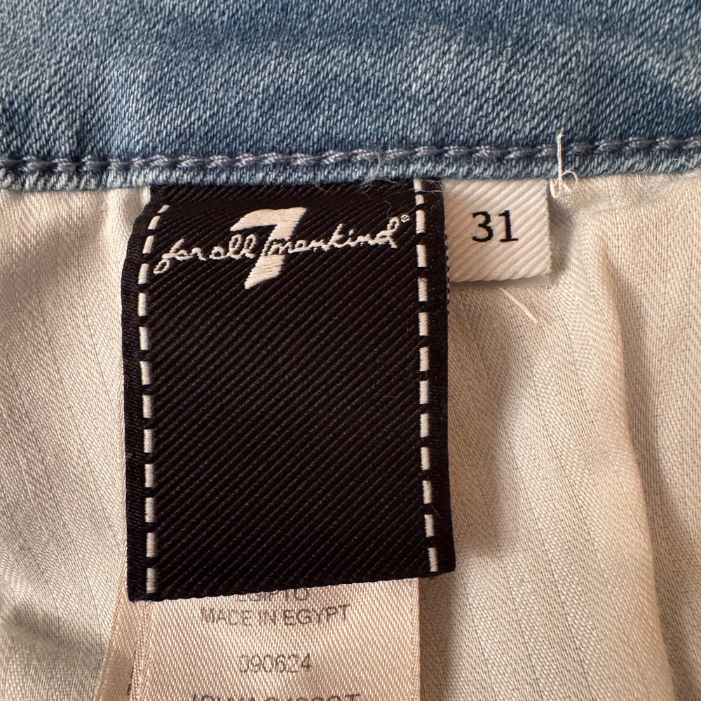 7 For All Mankind: "A" Pocket Faded Bootcut Raw Edge Jeans, 31, Sirte - Picture 6 of 7